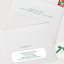 Groene Handgeschreven Inkt Vakantie Custom Christm Envelop