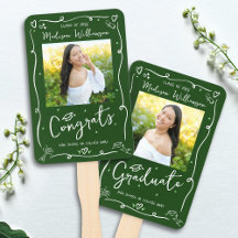 Groene handgetekende Doodle-stijl afstudeerfoto 2