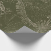 Groene handgetekende lijn tropische palmbladeren. cadeaupapier (Hoek)