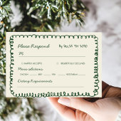 groene handgetekende Whimsical Bruiloft  RSVP Kaartje