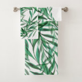 Groene handpalm laat transparante Waterverf achter Bad Handdoek (Insitu)