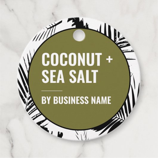 Groene handpalm - Labels verpakking ophangen (Voorkant)