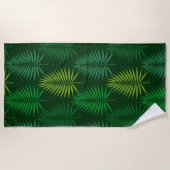 Groene handpalm verlaat botanisch patroon handdoek (Voorkant)