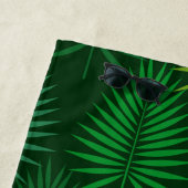 Groene handpalm verlaat botanisch patroon handdoek (In situ)