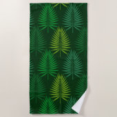 Groene handpalm verlaat botanisch patroon handdoek (Voorkant)