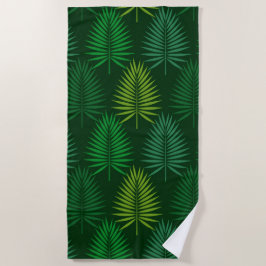 Groene handpalm verlaat botanisch patroon handdoek