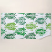 Groene handpalm verlaat botanisch patroon handdoek (Voorkant)