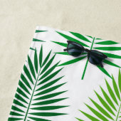 Groene handpalm verlaat botanisch patroon handdoek (In situ)