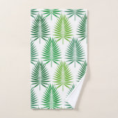 Groene handpalm verlaat botanisch patroon handdoek (Handdoek)