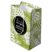 Groene handpalmen Oerwoud Pattern Weddenschap Beda Medium Cadeauzakje (Achterkant Gekanteld)