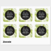 Groene handpalmen Oerwoud Pattern Weddenschap Beda Vierkante Sticker (Vel)
