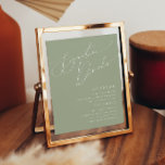 Groene handtekeningen voor whimsical Script Sage D Poster<br><div class="desc">Introductie van onze verbluffende whimsical script sage green signature drink-teken perfect voor je eenvoudige moderne boho spring-viering. Ons elegante ontwerp omvat een levendig helder, pastelkleurpalet met een chic calligraphy script. Of u nu de voorkeur geeft aan een minimalistische of klassieke stijl, ons unieke bewerkbare product biedt luxe en elegantie, ideaal...</div>