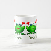 Groene Happy Cartoon Kikkers sparen de moeras Koffiemok (Center)