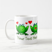 Groene Happy Cartoon Kikkers sparen de moeras Koffiemok (Links)