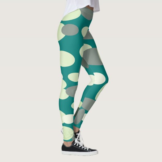 Groene Happy Oval Spots Pattern-Leggings Leggings (Rechts)