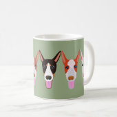 Groene Happy Podenco Dog Faces Koffiemok (Voorkant rechts)