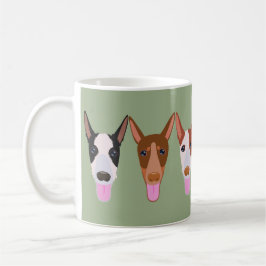 Groene Happy Podenco Dog Faces Koffiemok