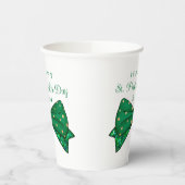 Groene Happy St. Patrick's Day 2024 Papieren Bekers (Links)