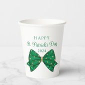 Groene Happy St. Patrick's Day 2024 Papieren Bekers (Voorkant)