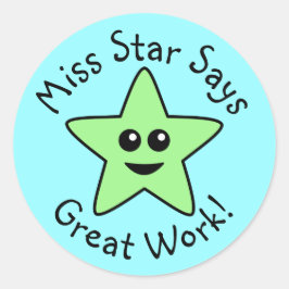 Groene Happy Star geweldige Stickers
