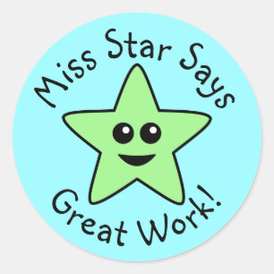 Groene Happy Star geweldige Stickers