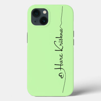 Groene Hare Krishna typografie - spiritueel cadeau iPhone 13 Hoesje