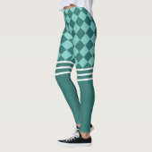Groene Harlekijn en Triple White Stripe Leggings (Links)