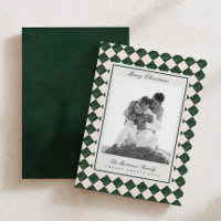 Groene Harlekijnruit Familie Foto Kerstmis