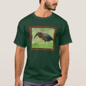 Groene haron met visShirt T-shirt (Voorkant)
