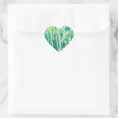 Groene Hart Aspen Bomen Pen en Ink Art Sticker (Tas)