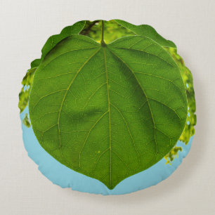 Groene Hart Blad Foto Rond Kussen