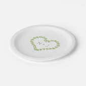 Groene Hart Bladeren Shabby Chic Groene Huwelijk Papieren Bordje (Gekanteld)