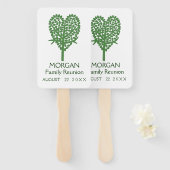 Groene Hart Boom Familie Reünie Hand Fan Handwaaier (Voorkant en achterkant)