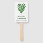 Groene Hart Boom Familie Reünie Hand Fan Handwaaier (Achterkant)
