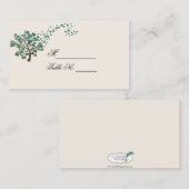 Groene Hart Boom op Ivoor Bruiloft Plaats Kaart Plaatskaartje (Voorkant / Achterkant)