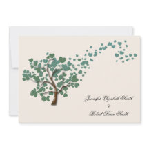 Groene Hart Boom op Ivoor Bruiloft uitnodiging