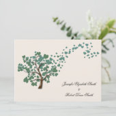 Groene Hart Boom op Ivoor Bruiloft uitnodiging (Staand voorkant)