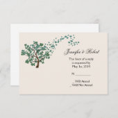 Groene Hart Boom op Ivoor Reactie Kaart (Voorkant / Achterkant)