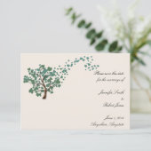 Groene Hart Boom op Ivoor Save the Date Kaart (Staand voorkant)