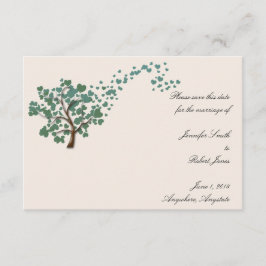 Groene Hart Boom op Ivoor Save the Date Kaart