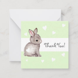 Groene Hart Bunny Baby shower Dank u Notecards Notitiekaartje