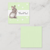 Groene Hart Bunny Baby shower Dank u Notecards Notitiekaartje (Voorkant / Achterkant)