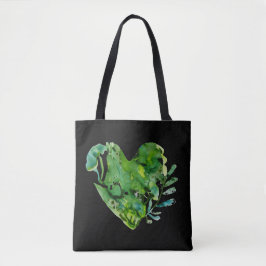 Groene hart canvas tas
