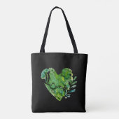 Groene hart canvas tas (Achterkant)
