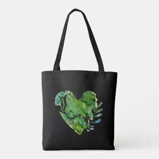 Groene hart canvas tas (Achterkant)