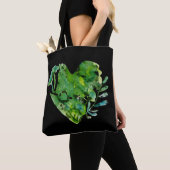 Groene hart canvas tas (Dichtbij)