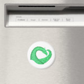Groene hart draak op wit magneet (Insitu (Vaatwasser))