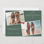 Groene Hart Foto Lijst Galentine's Day Bestie Feestdagenkaart (Voorkant)