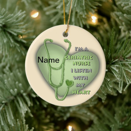Groene hart Geriatric Nurse Keramisch Ornament (Boom)
