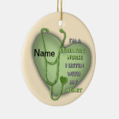 Groene hart Geriatric Nurse Keramisch Ornament (Rechts)